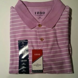 Mens Izod Polo Shirt Lilac Purple Short Sleeve XXL